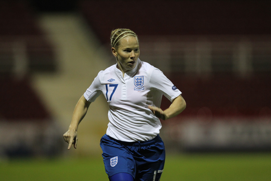 Dani Buet in action for England against Slovenia.